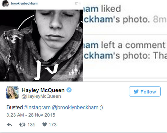 David Beckham trolls Brooklyn Beckham with comment on Instagram