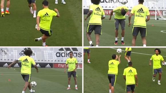Real Madrid squad display their skills