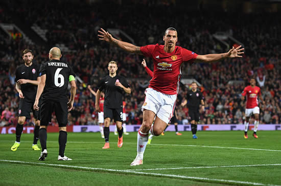 Manchester United 1 - 0 Zorya: Ibrahimovic header snatches drab win for United